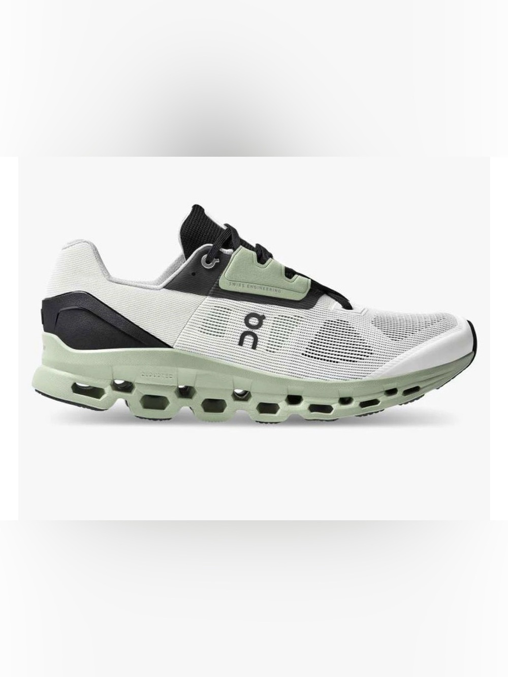 On Running Cloudstratus in White, Black & Mint Green  women size 9.5 preowned